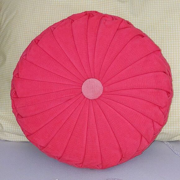 Vintage Corduroy Round Decorative Accent Pillow Pink - Picture 2 of 5
